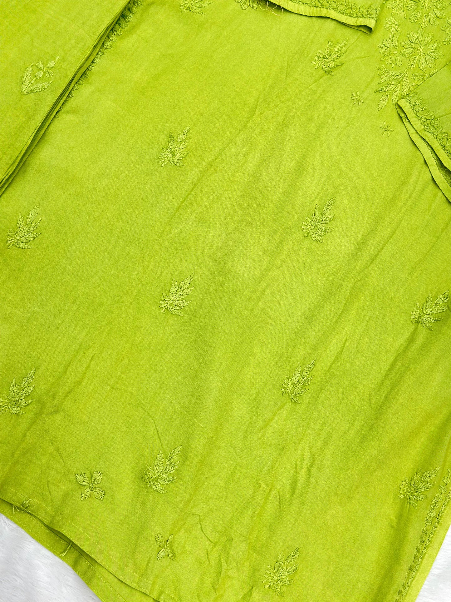 693 Lucknowi Palazzo Set - Parrot Green