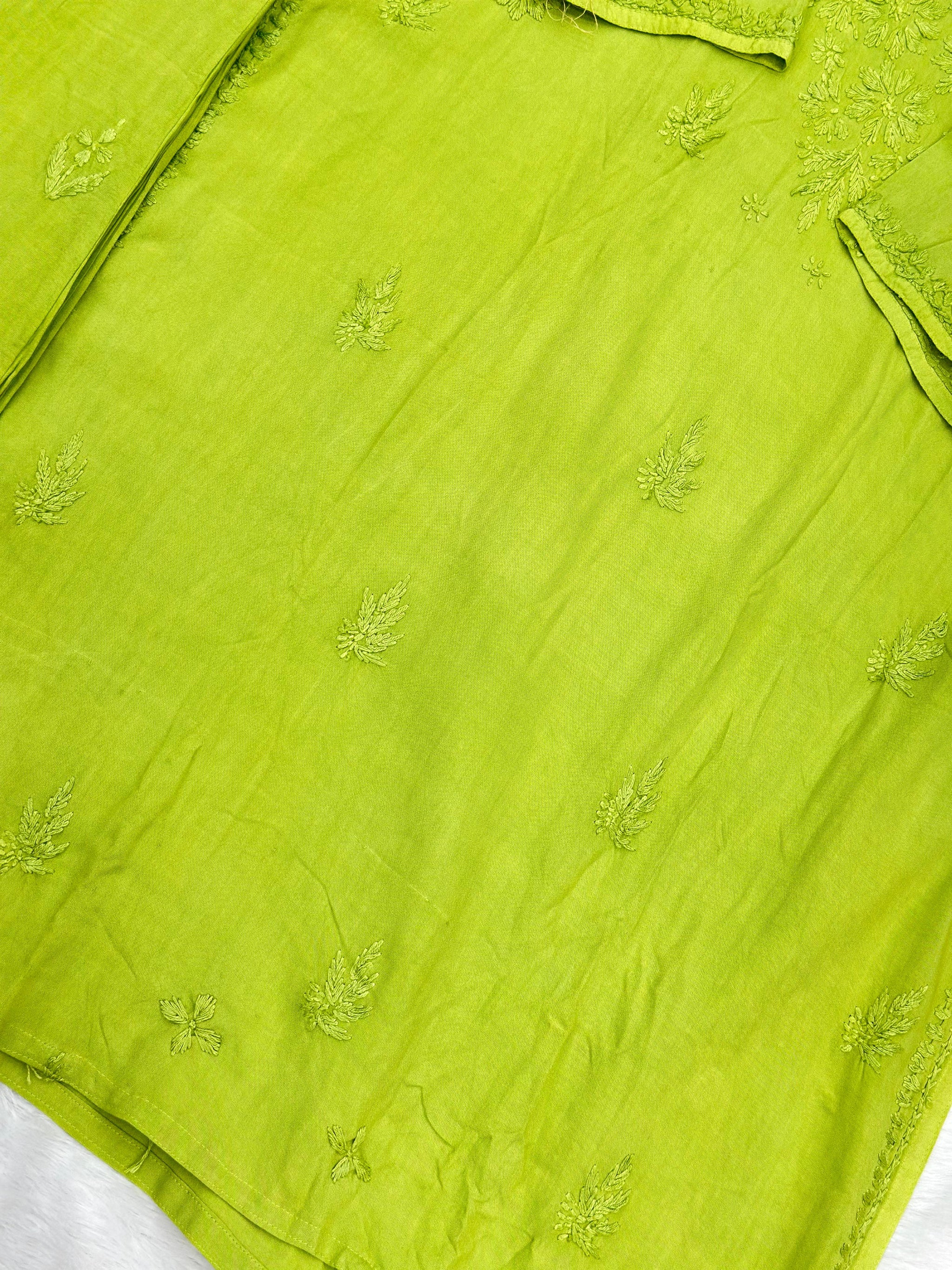 693 Lucknowi Palazzo Set - Parrot Green