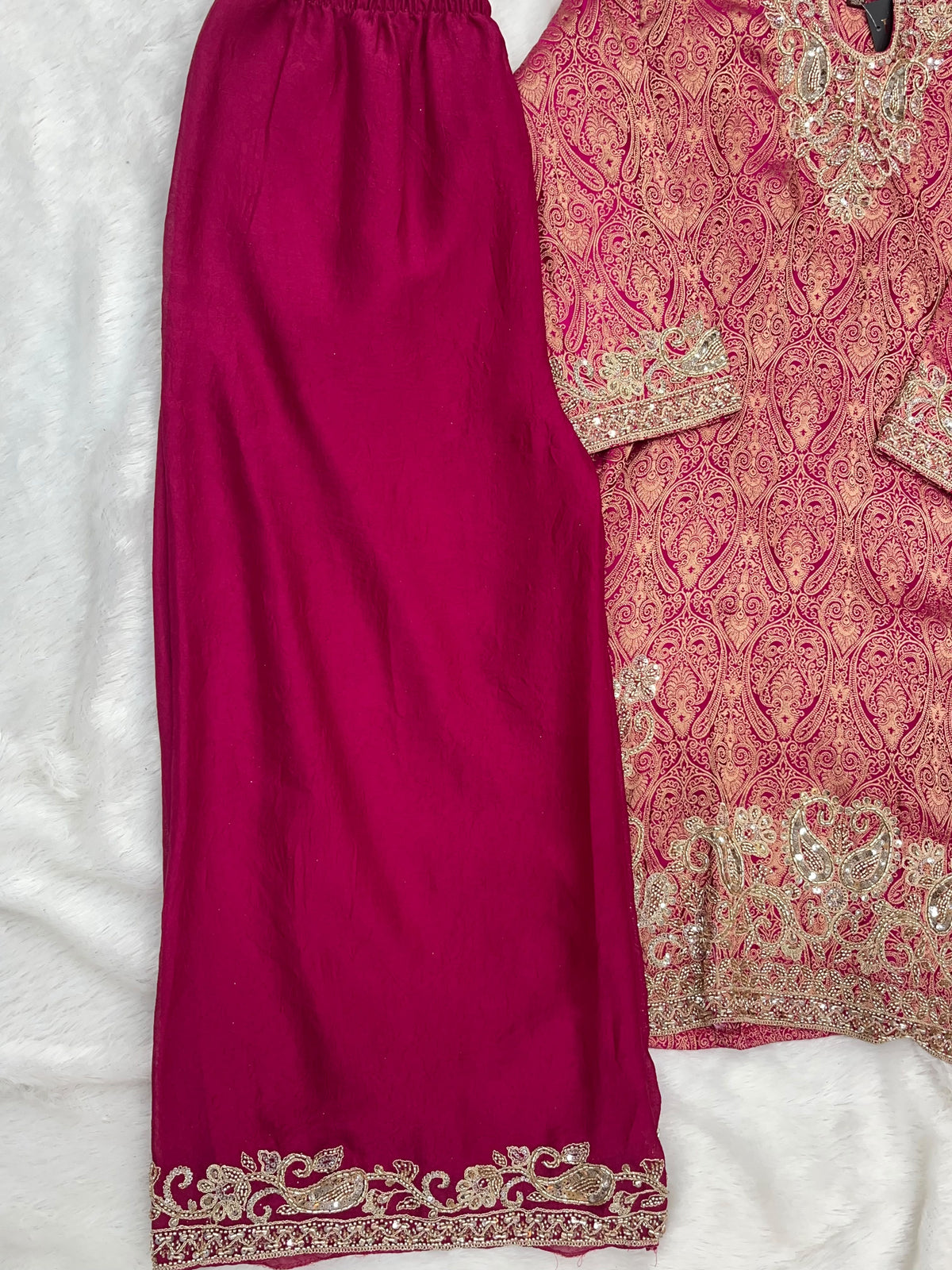 1423 Banarasi Readymade Suit - Pink