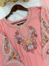 708 Pakistani Embroidery Coord set -  Peach