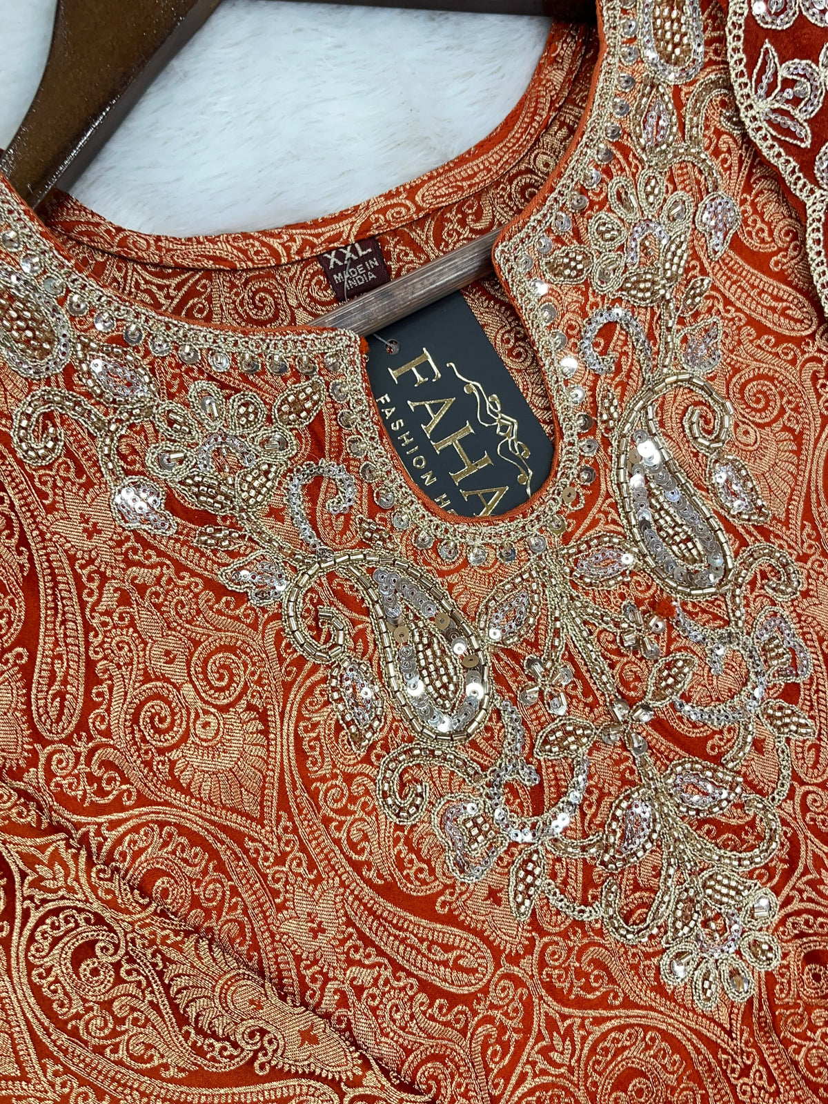 1423 Banarasi Readymade Suit - Orange