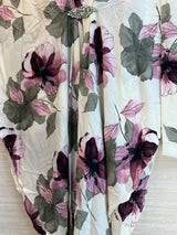 1099 Floral Kaftan Coord Set - Ivory