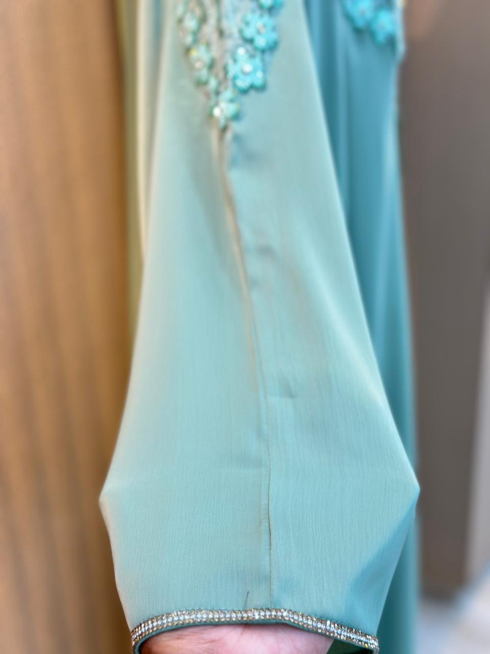 648 The Premium Abaya - Seafoam Green