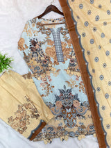 1450 Pakistani Embroidered Suit - Sky Blue