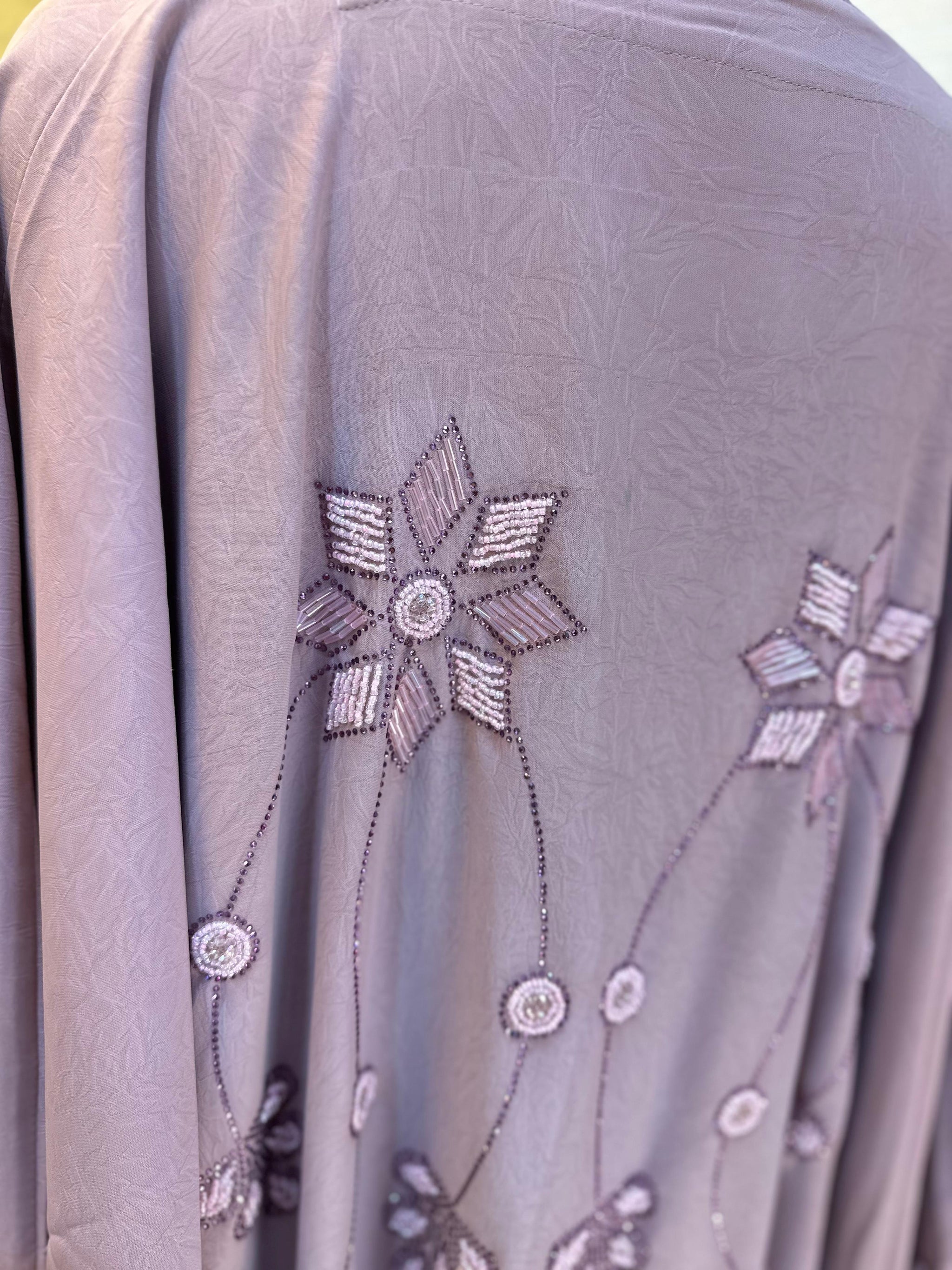 1116 The Premium Abaya - Lavender Gray