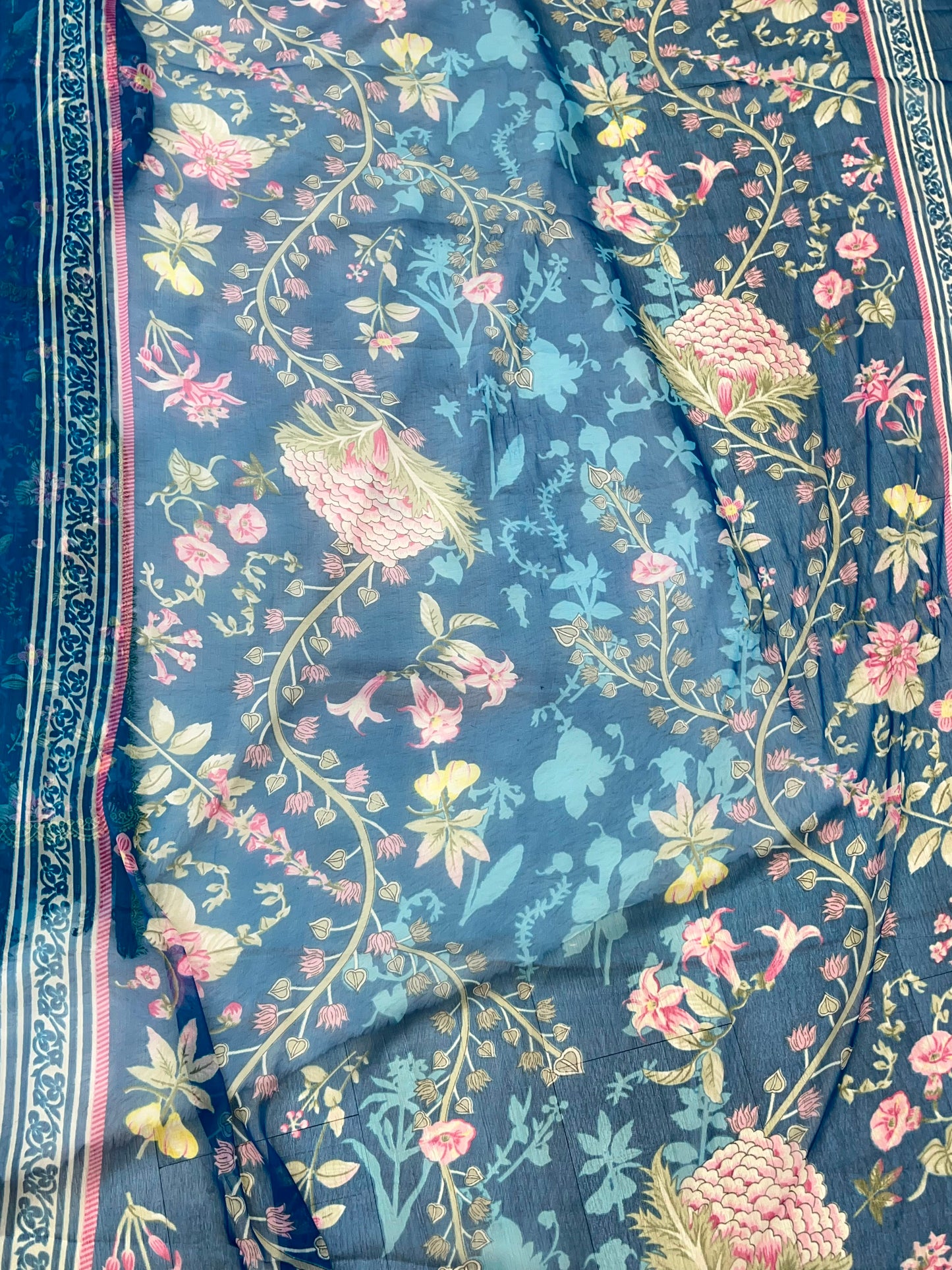 1320 Pakistani Chikankari Lawn Suit -  Blue
