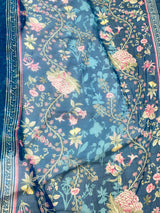 1320 Pakistani Chikankari Lawn Suit -  Blue