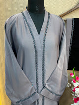 1121 The Premium Abaya - Slate Gray