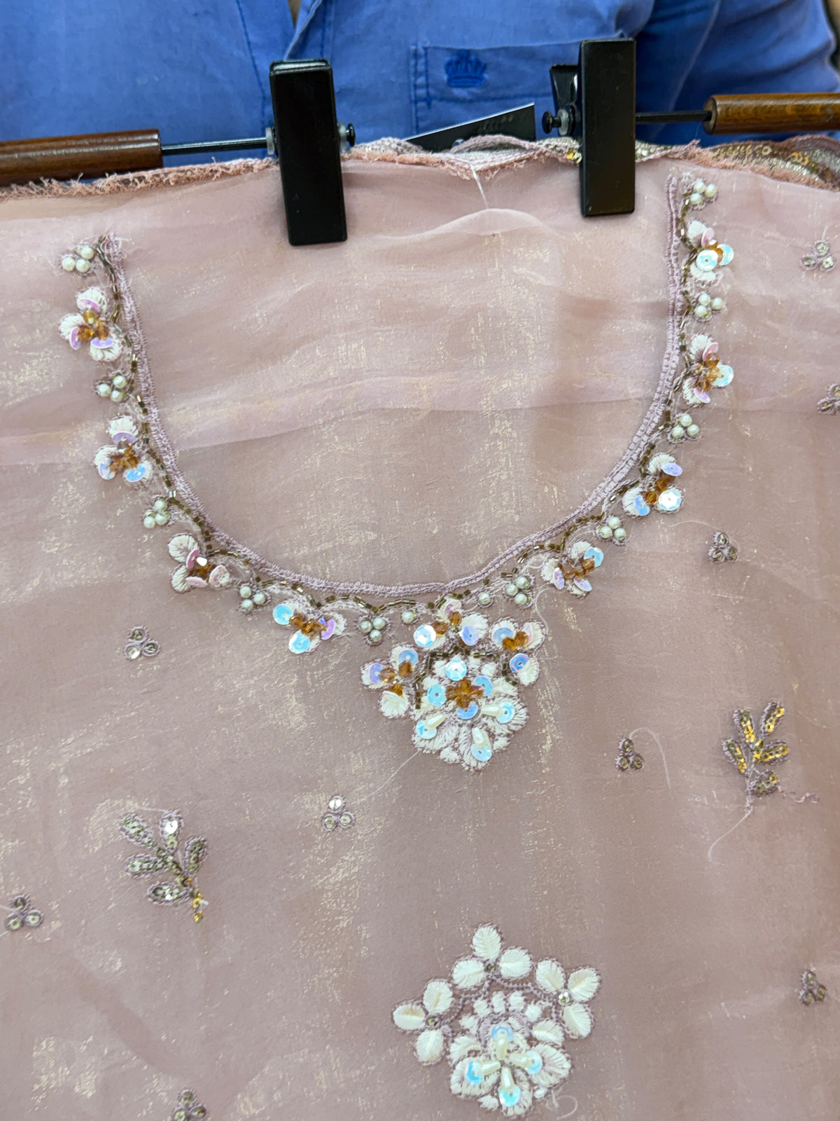 1438 Pakistani Unstitched Partywear - Pink