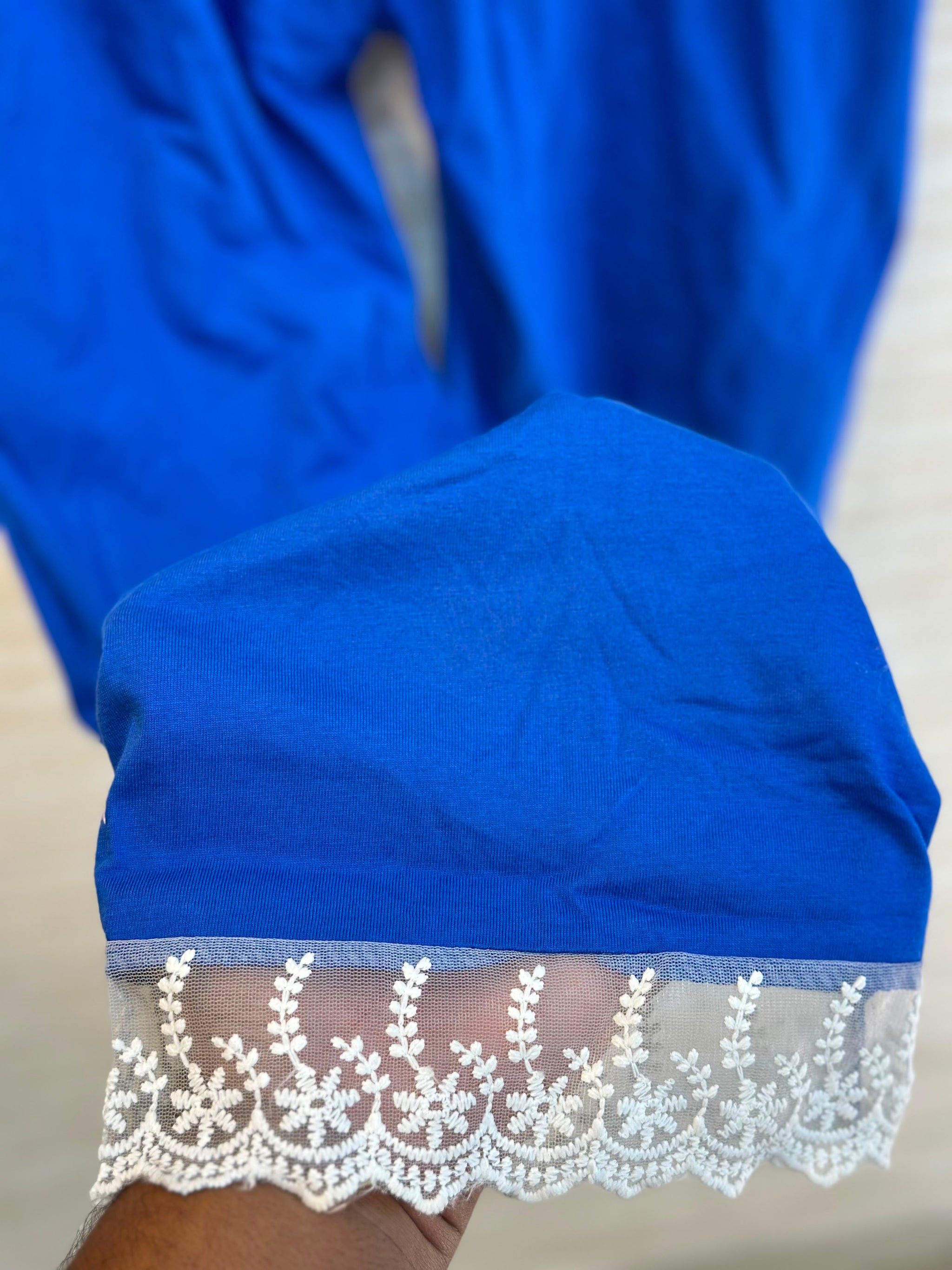 1044 Korean Bow Night Wear - Royal Blue
