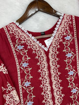 1378 Pakistani Lawn Suit - Red
