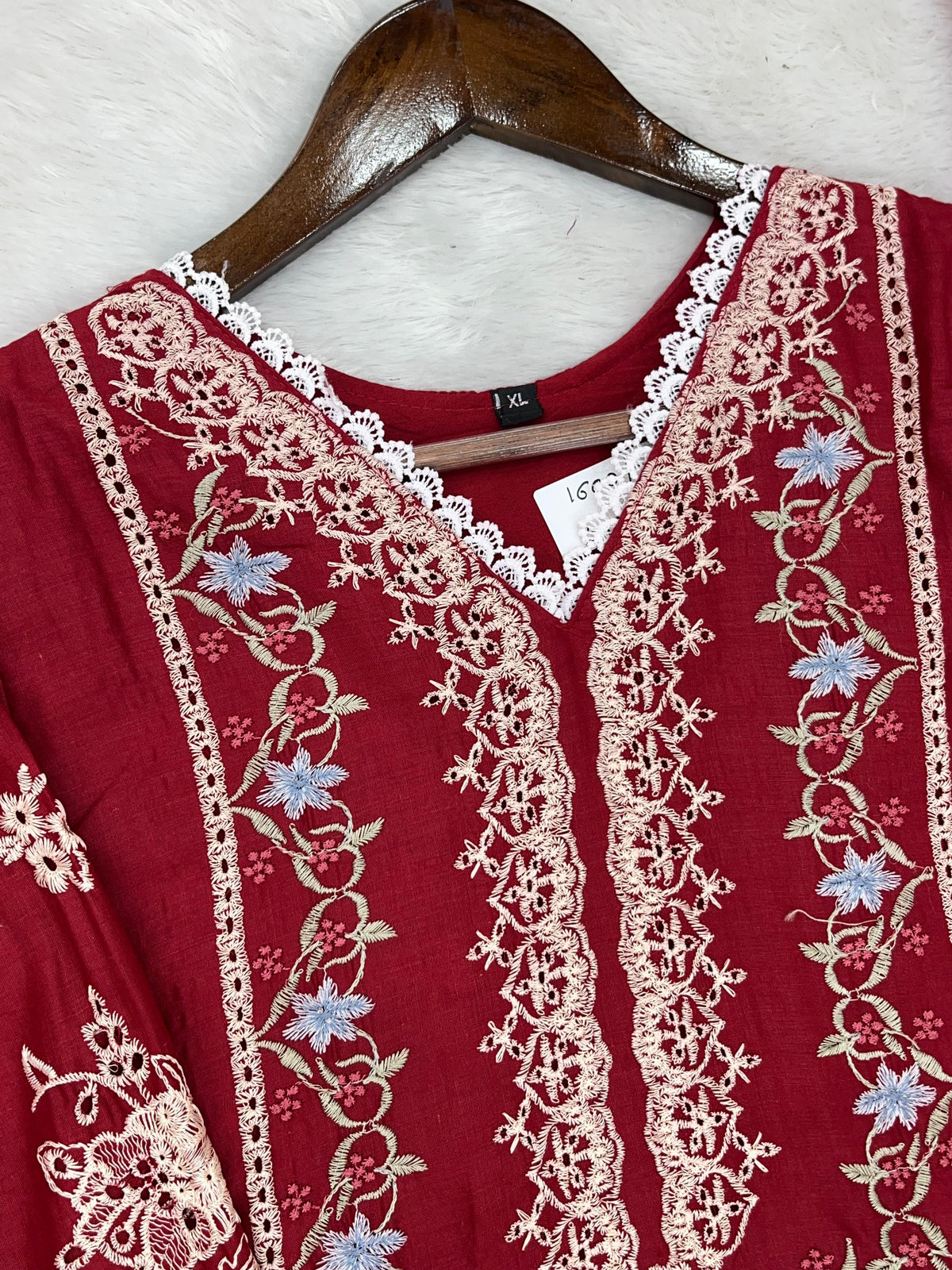 1378 Pakistani Lawn Suit - Red