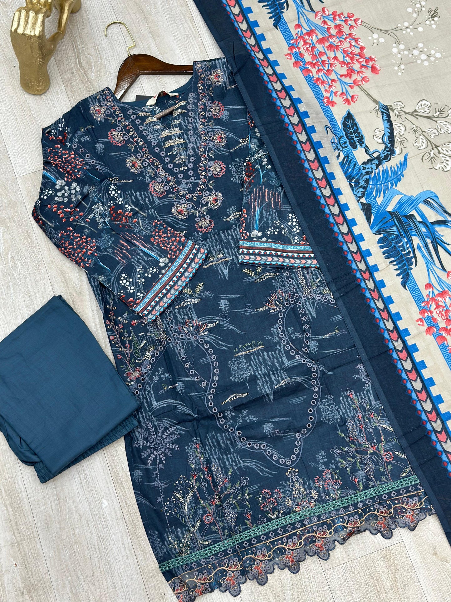 628 Premium Pakistani Lawn Suit - Deep Plum