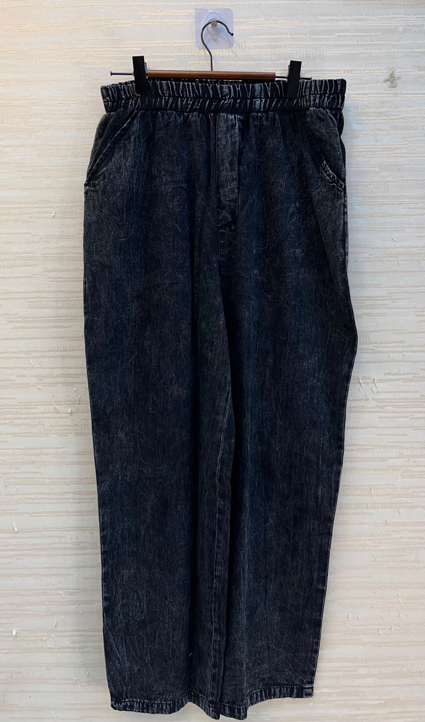 1195 Denim Crochet Coord Set - Black
