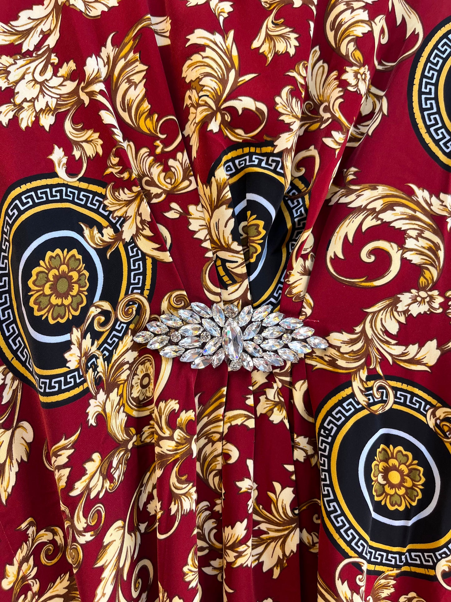 1201 Kaftan Coord Set - Maroon Red