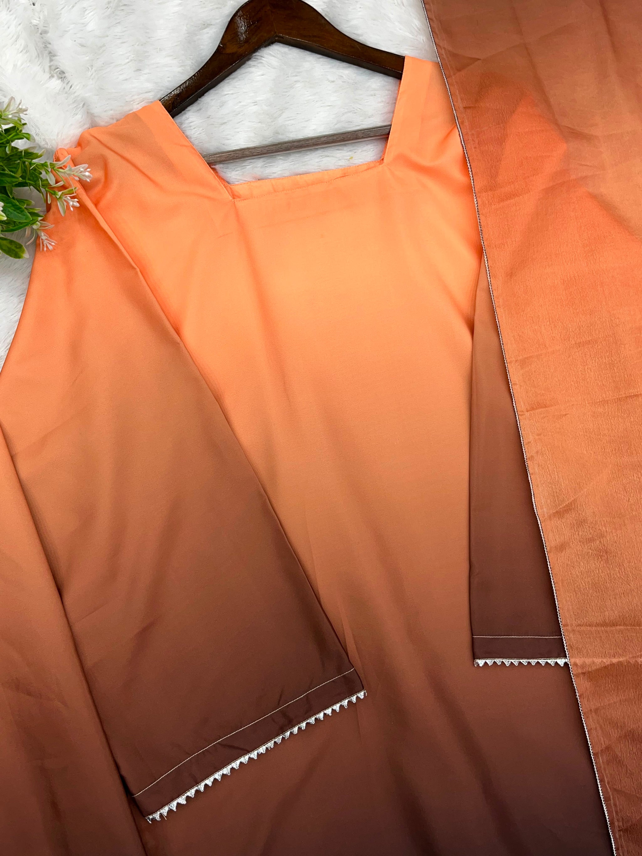 1245 Ombere Shade Coord Set - Peach | Brown