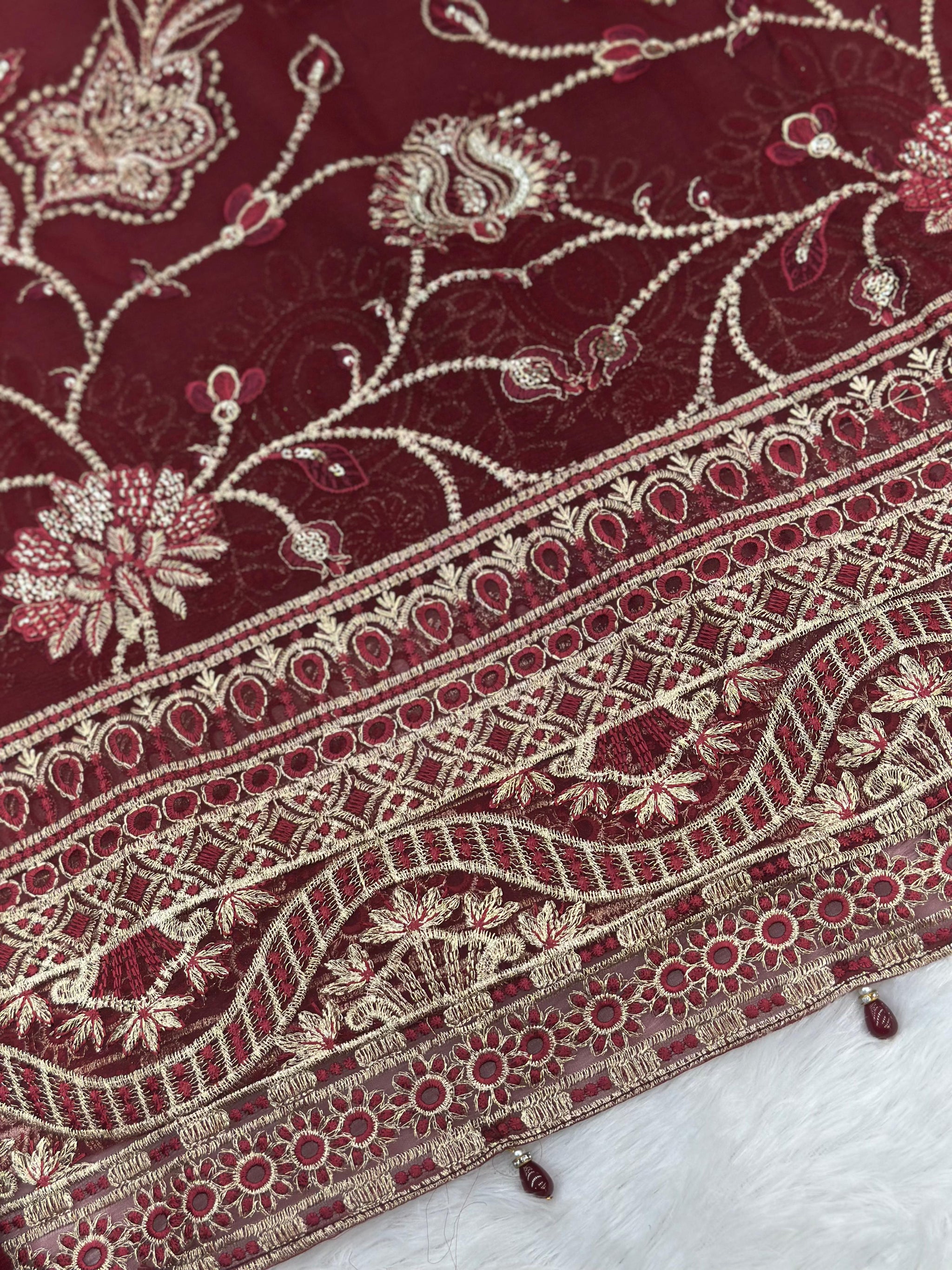 847 Ramsha | Dastak Luxury Chiffon Collection | Q-203 - Unstitched