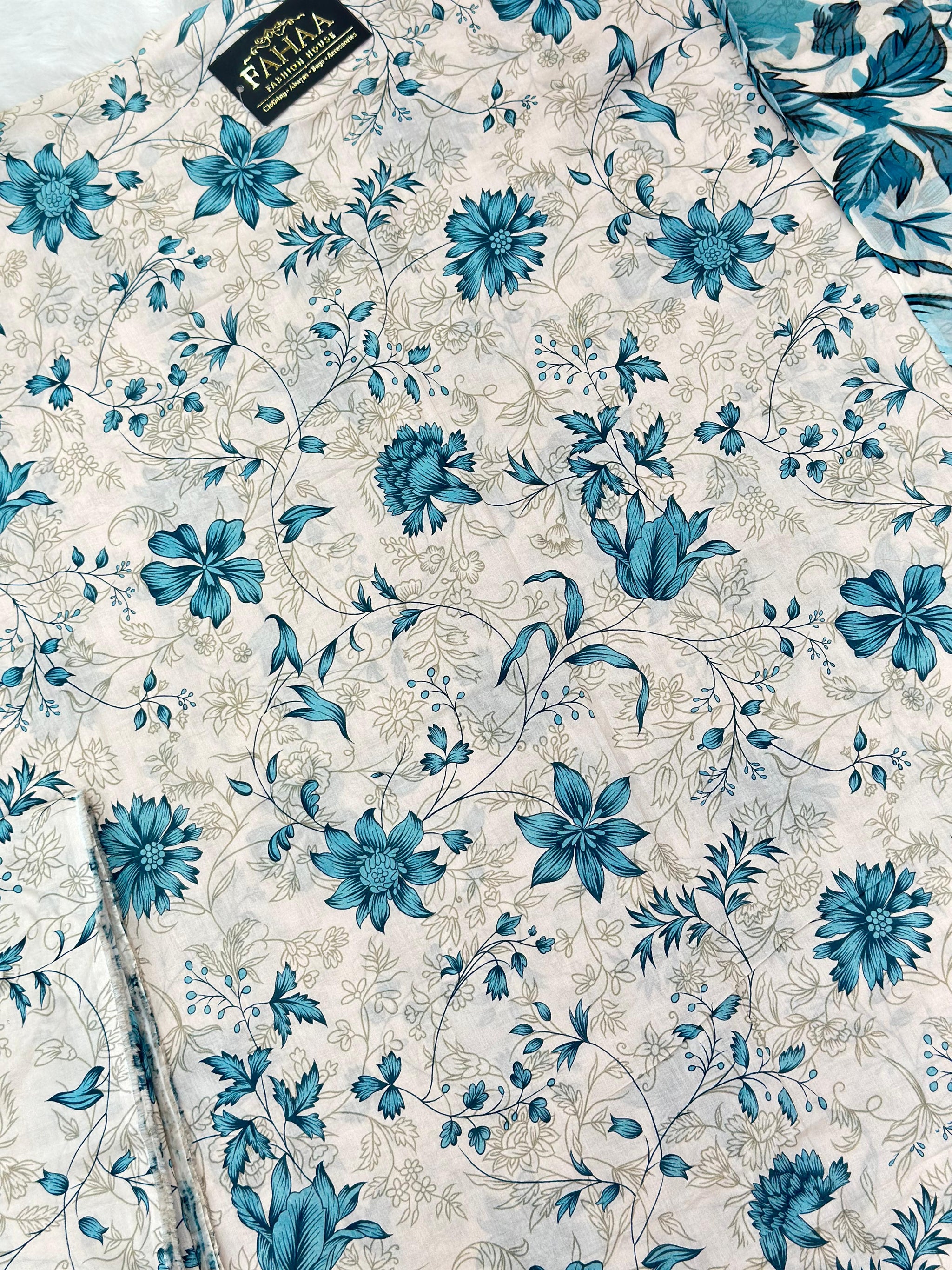 884 Unstitched OG Jade Jasmine 3pc lawn suit