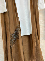 1191 Embroidered Shrug Coord Set - Mocha