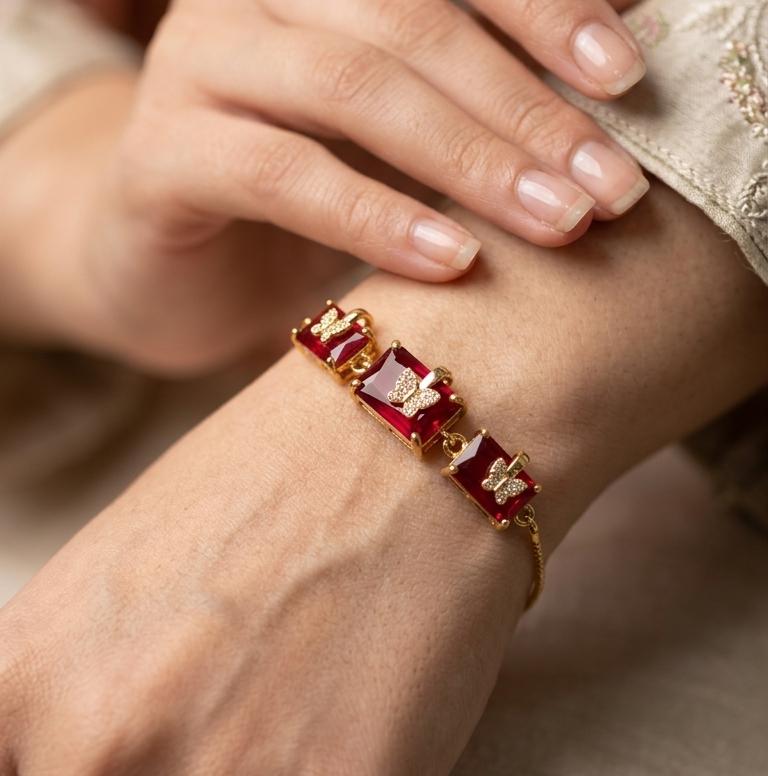 346 The Citrine Butterfly Link Bracelet