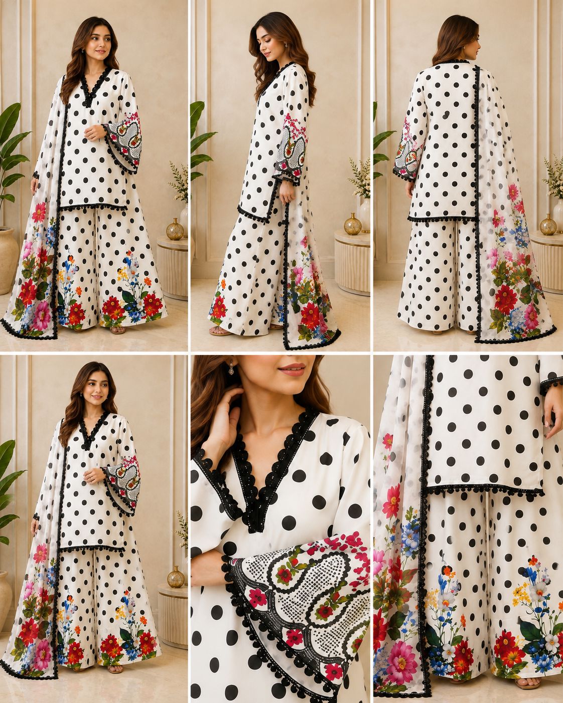 1355 Polka-Dot Floral Coordset