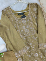 1432 Heavy Pakistani Partywear - Mehendi Green