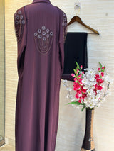 1115 The Premium Abaya - Wine Plum