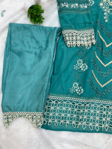 1145 Premium Pakistani Partywear - Sea Green