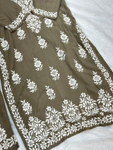 665 Lucknowi Palazzo Set - Gray
