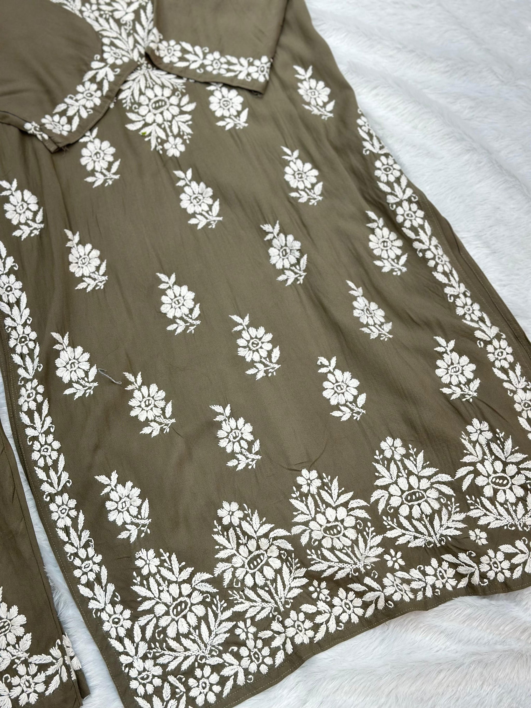 665 Lucknowi Palazzo Set - Gray