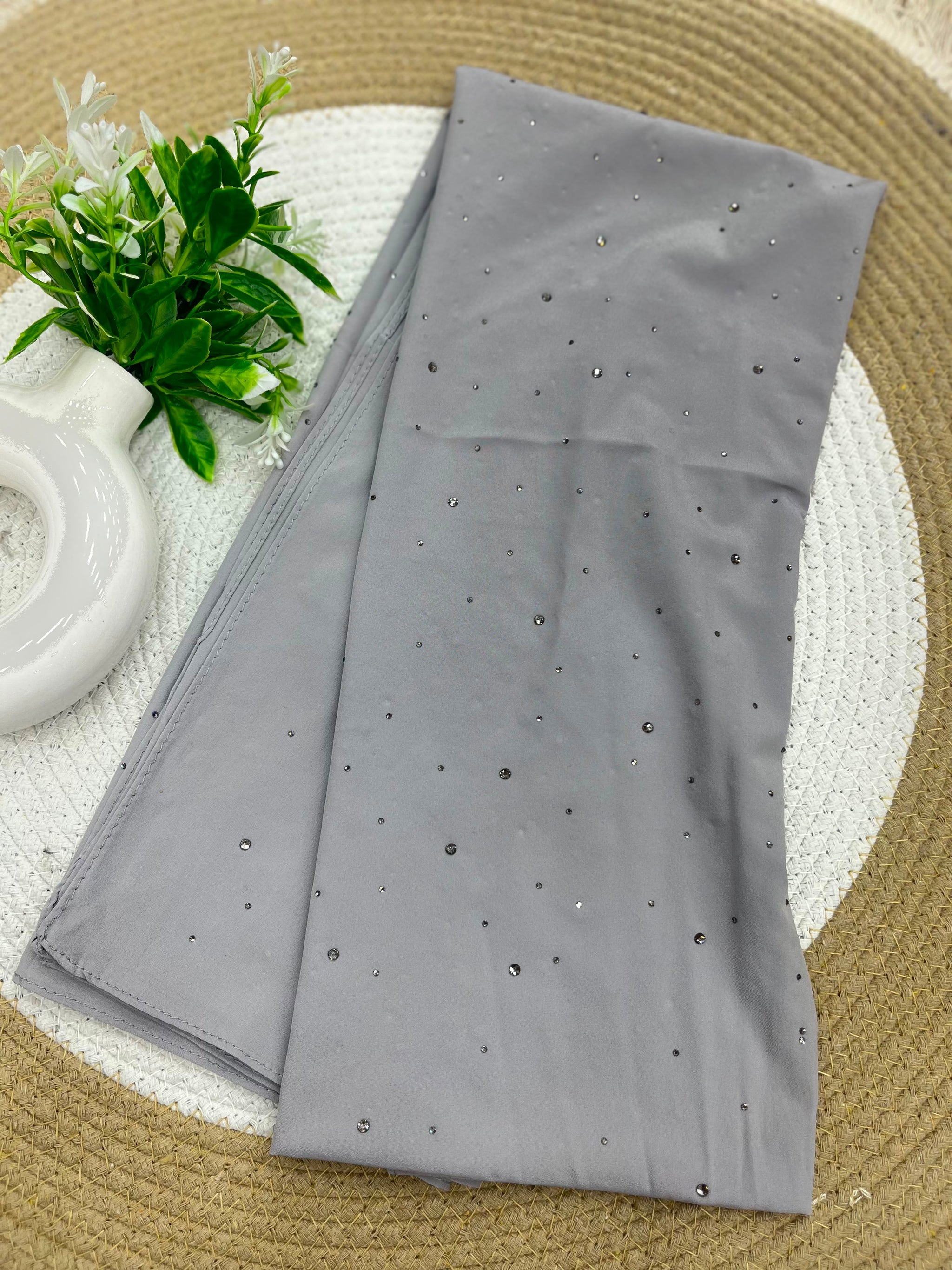 1186 Modest Imported Jersey Hijab - Steel Grey