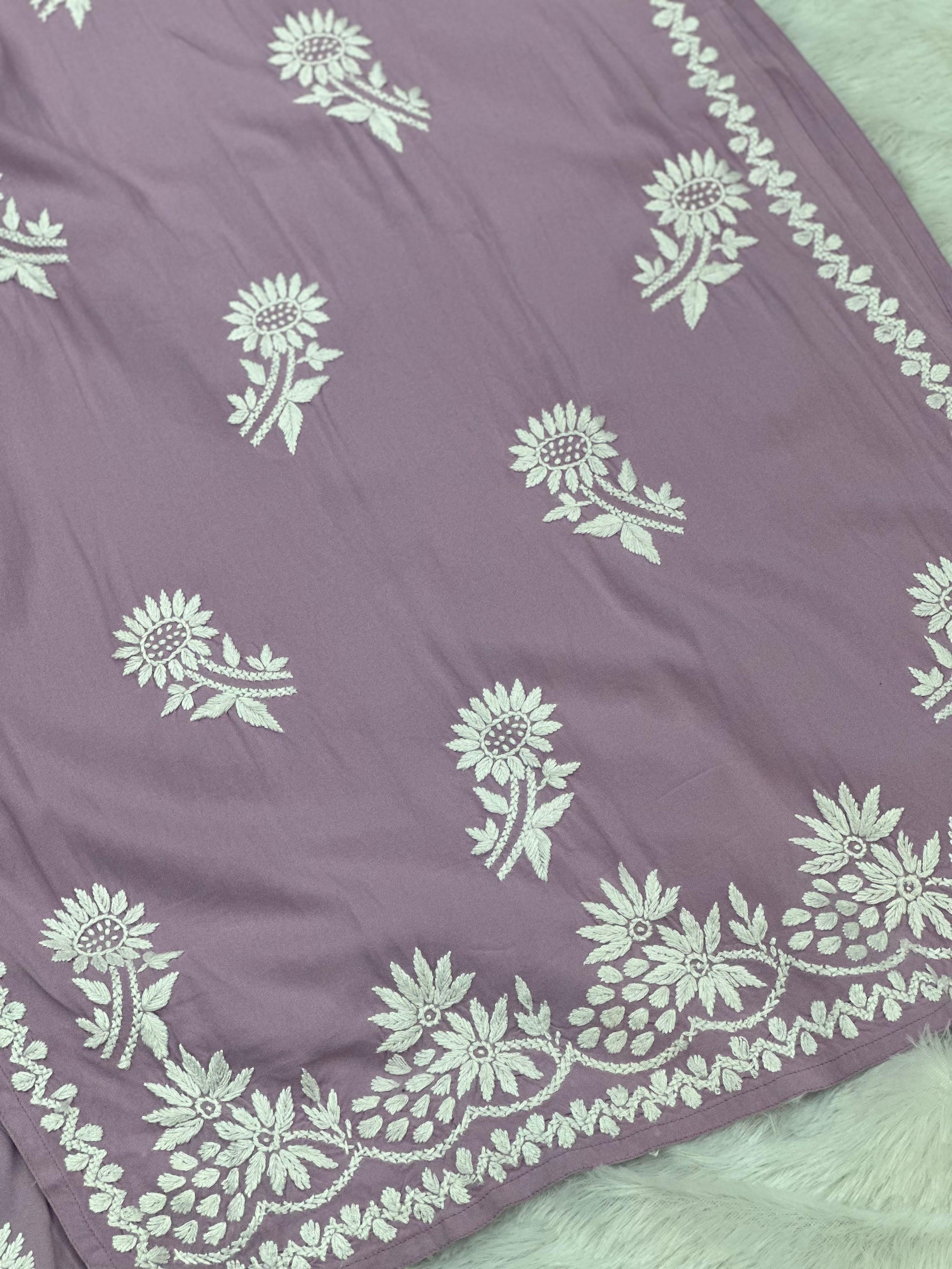 668 Lucknowi Palazzo Set - Lavender