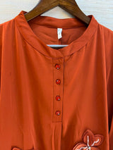 1202 Floral Patch Work Coord Set - Burnt Orange