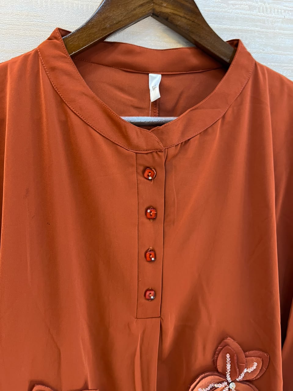 1202 Floral Patch Work Coord Set - Burnt Orange