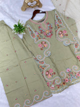 708 Pakistani Embroidery Coord set -  Pista