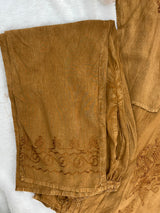 1391 Kashmiri Embroidered CoordSet - Camel Mustard