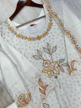 631 Premium Pakistani Lawn Suit - Ivory