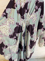 1099 Floral Kaftan Coord Set - Sage Green