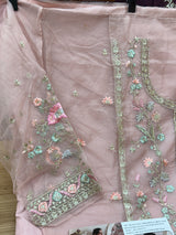 1453 Pakistani Unstitched Partywear - Blush Pink