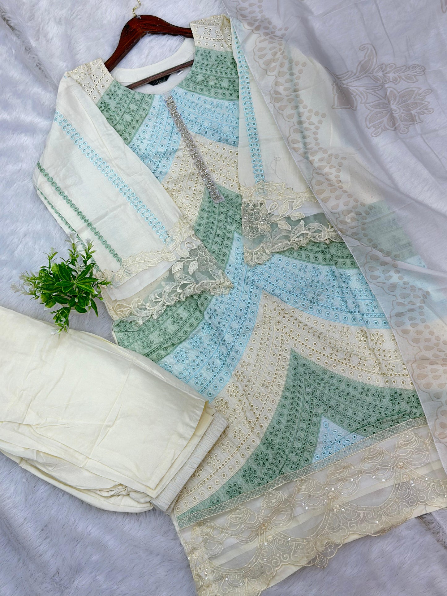 753 Readymade Pakistani Heavy Chikankari Suit