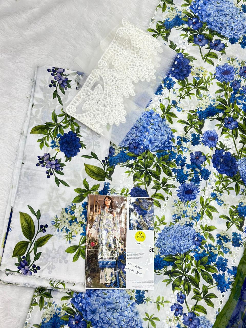 883 Unstitched OG Maria.B Mprints 3pc lawn suit
