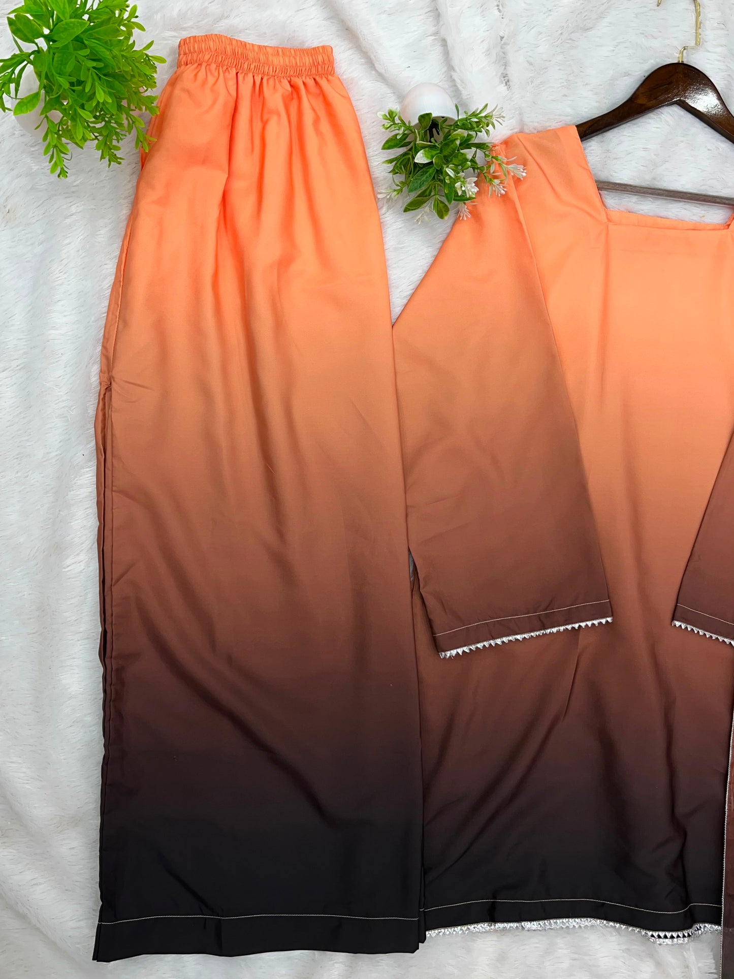 1245 Ombere Shade Coord Set - Peach | Brown