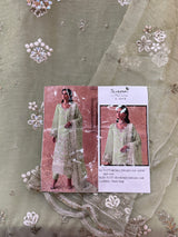 1438 Pakistani Unstitched Partywear - Pista Green