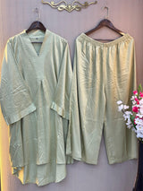 962 Modest Long Coord-Set - line Green