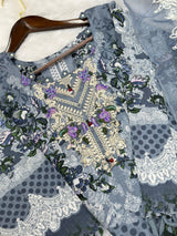 741 Readymade Jade Pakistani Floral Printed Lawn Suit