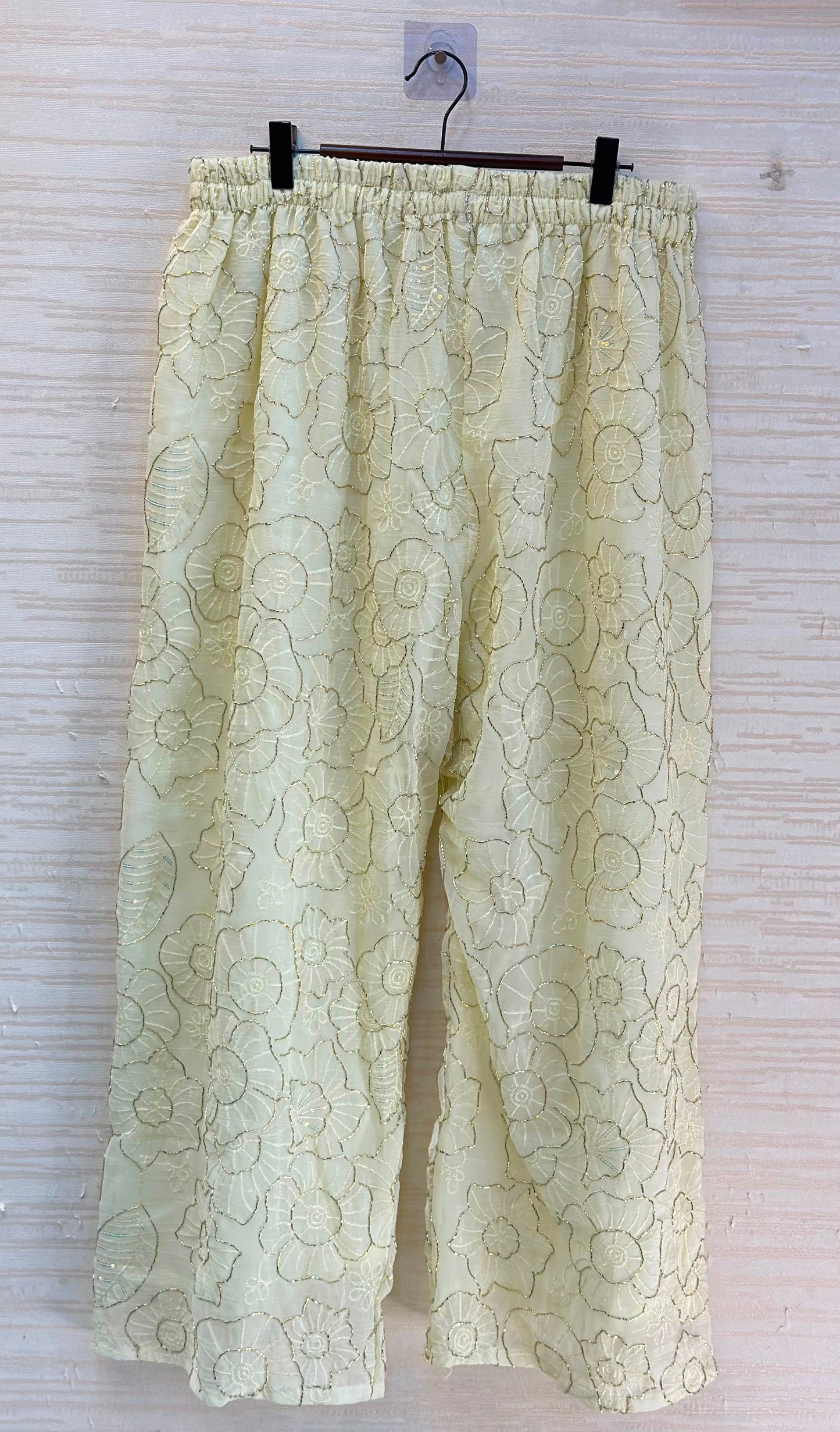 1204 Floral Hand-Work Partywear - Ivory