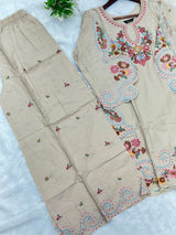 708 Pakistani Embroidery Coord set - Beige