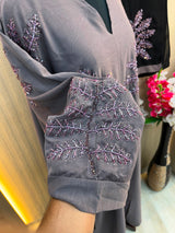 1118 The Premium Abaya - Lavender Gray