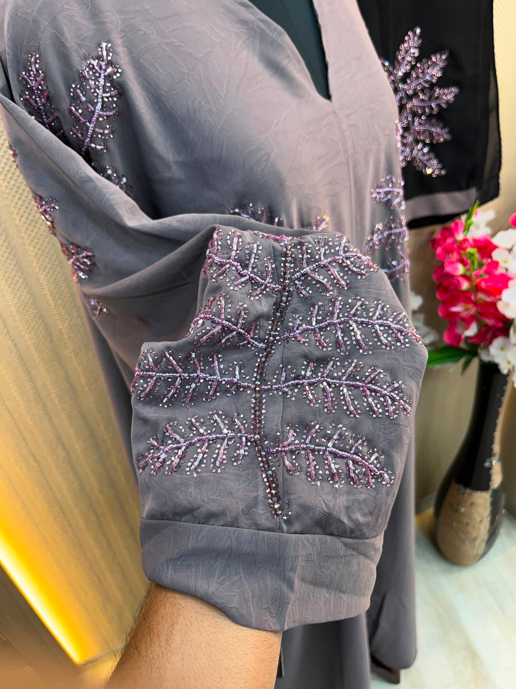 1118 The Premium Abaya - Lavender Gray