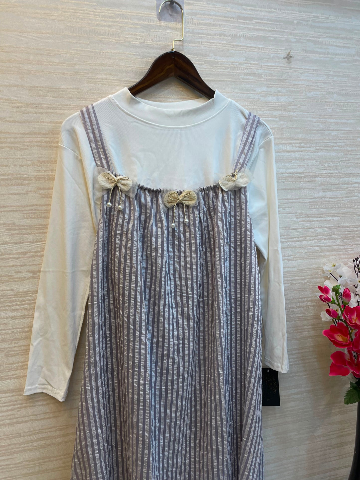 997 Floral Flare Coord Set - Dusty Blue